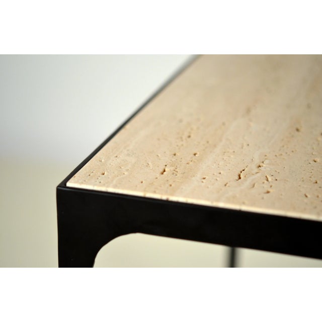Not Yet Made - Made To Order Esquisse' Grooved Ivory Travertine Side Tables by Design Frères - A Pair For Sale - Image 5 of 13