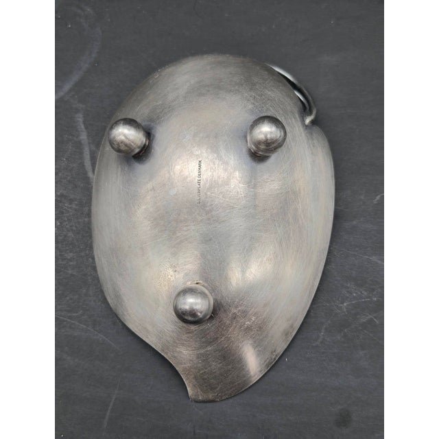 1950s Danish Silver-Plated Leaf Shaped Trinket Dish For Sale - Image 9 of 10
