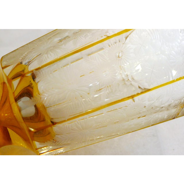 Art Deco Vase with Floral Motif in Glass, 1920s For Sale - Image 11 of 16