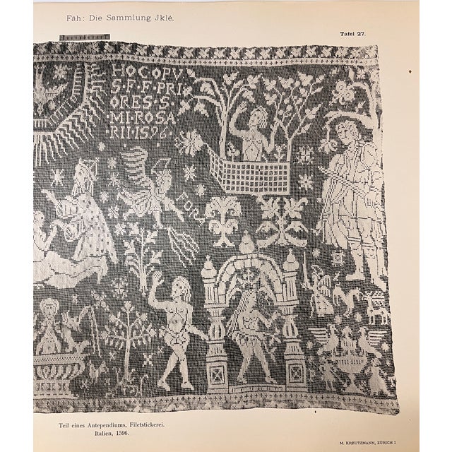 Black Antique Tapestry Chromolithograph Print For Sale - Image 8 of 9
