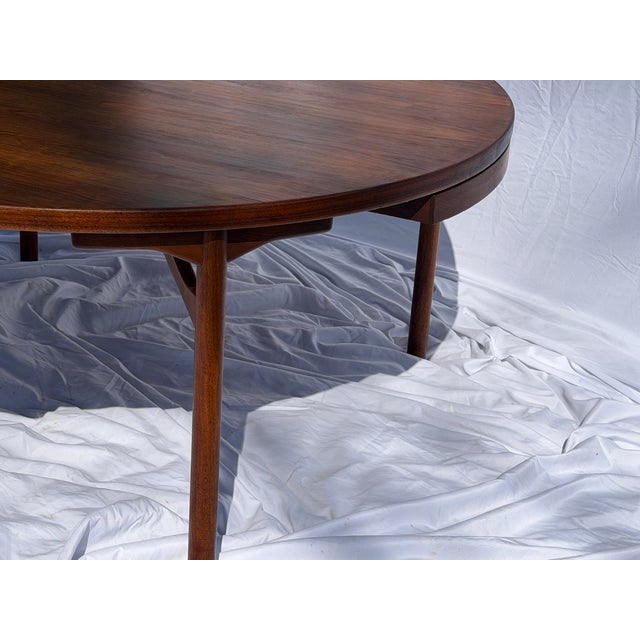 1970s Jens Risom Mid Century Modern Circular Table With Three Drawers 63" For Sale - Image 12 of 17