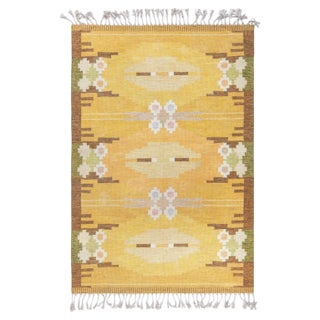 Doris Leslie Blau Vintage Swedish Flat Weave Rug by Ingegerd Silow For Sale