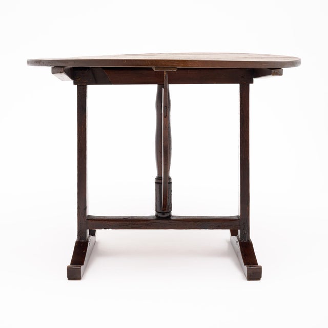 French French Fir Vendange Table With Sculptural Lyra Folding Base For Sale - Image 3 of 9