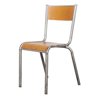 French Silver Stacking Dining Chair from Mullca, 1950s For Sale