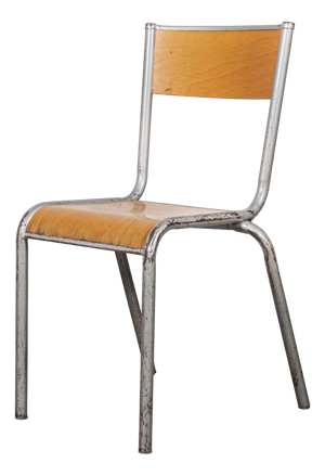 French Silver Stacking Dining Chair from Mullca, 1950s