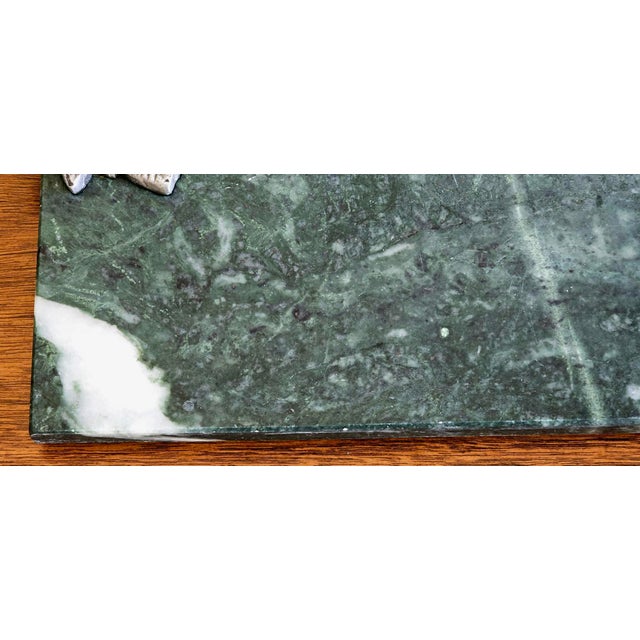 Vintage Seagull Pewter & Green Marble Charcuterie Board For Sale - Image 17 of 18