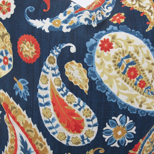 20 x 20 Pillow Boteh Indigo - Down Insert For Sale In Chicago - Image 6 of 8