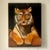 Boho Chic Late 20th Century Vintage Painting of Regal Tiger on Canvas, Signed For Sale - Image 3 of 5