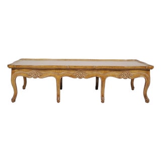 Late 20th Century Judson Rothschild Italian Rococo Louis XV Style Coffee Table | Distressed Walnut Finish For Sale