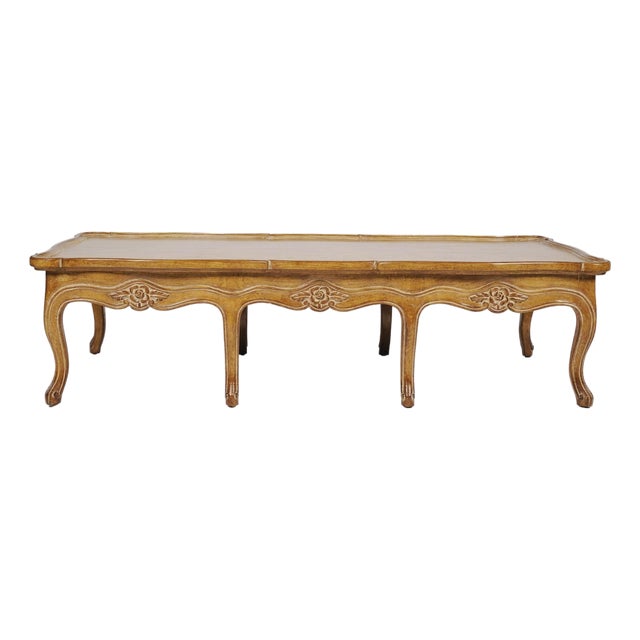 Late 20th Century Judson Rothschild Italian Rococo Louis XV Style Coffee Table | Distressed Walnut Finish For Sale