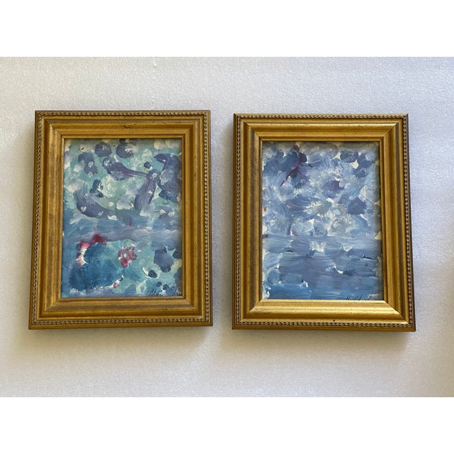 Pair of Contemporary Abstract Original Art Paintings For Sale - Image 4 of 6