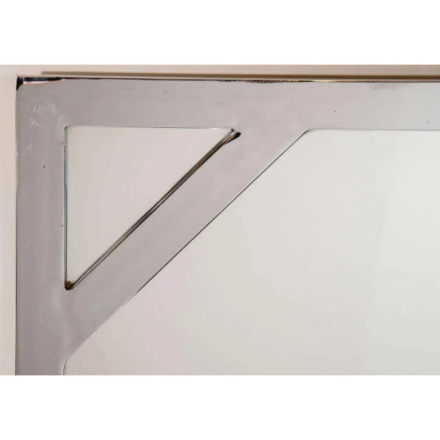1970s Hollywood Regency Chromed Chippendale Mirror by Milo Baughman For Sale - Image 9 of 10