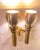 Metal Set of Three Large Scandinavian Brass Wall Lights, Mid-Century For Sale - Image 7 of 10