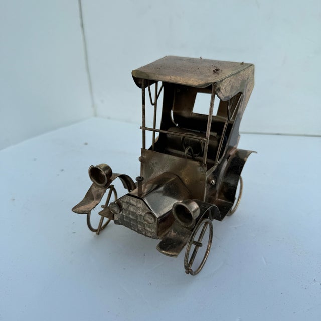 American Vintage Copper Brass Model T Musical Car For Sale - Image 3 of 12