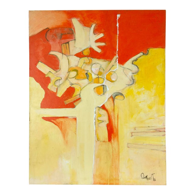 When Red Meets Yellow - Original Abstract in the Style of Diebenkorn and Rothko by Donald Roberts For Sale