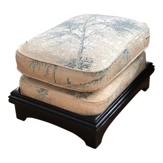Mid-Century Asian Inspired Ottoman For Sale