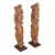 Pair of Antique Indian Carved Wood Architectural Temple Fragments on Stands For Sale