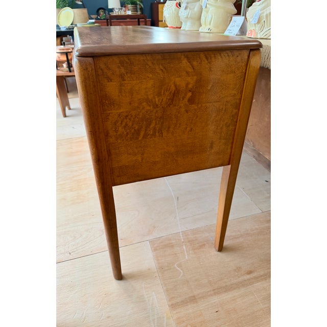 1940s Two Drawer Solid Maple Console Table For Sale In Boston - Image 6 of 13