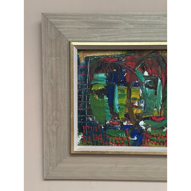 Louis Zelig, Faces, 1950s, Oil Painting on Panel, Framed For Sale - Image 12 of 18