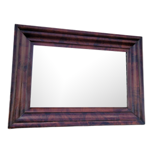 Antique 19th Century American Empire Flame Mahogany Rectangular Wall Mirror