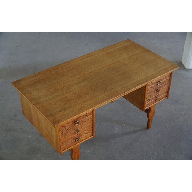 Danish Freestanding Desk in Oak by Henning Kjærnulf, 1950s For Sale - Image 6 of 15