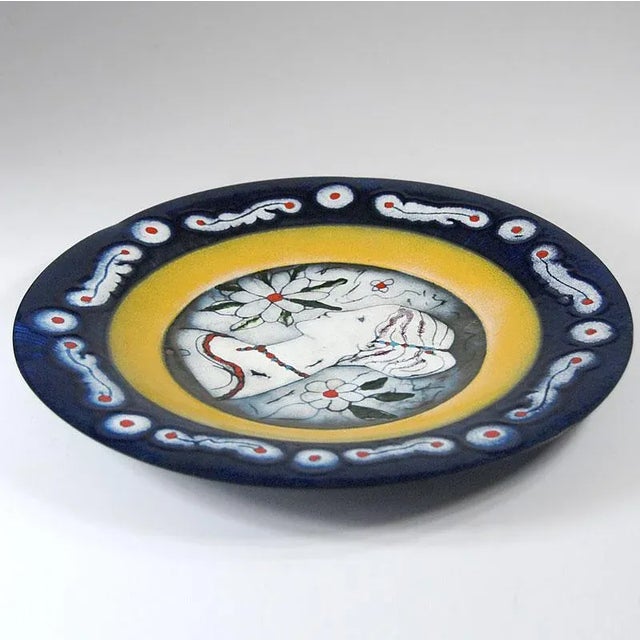 Italian Enameled Plate from Atelier Cellini, 1960s For Sale - Image 4 of 11