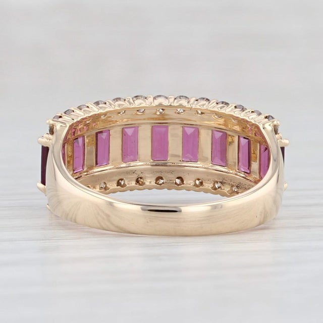 4.40ctw Garnet Champagne Diamond Ring 14k Yellow Gold Size 9.25 Stackable For Sale - Image 4 of 8