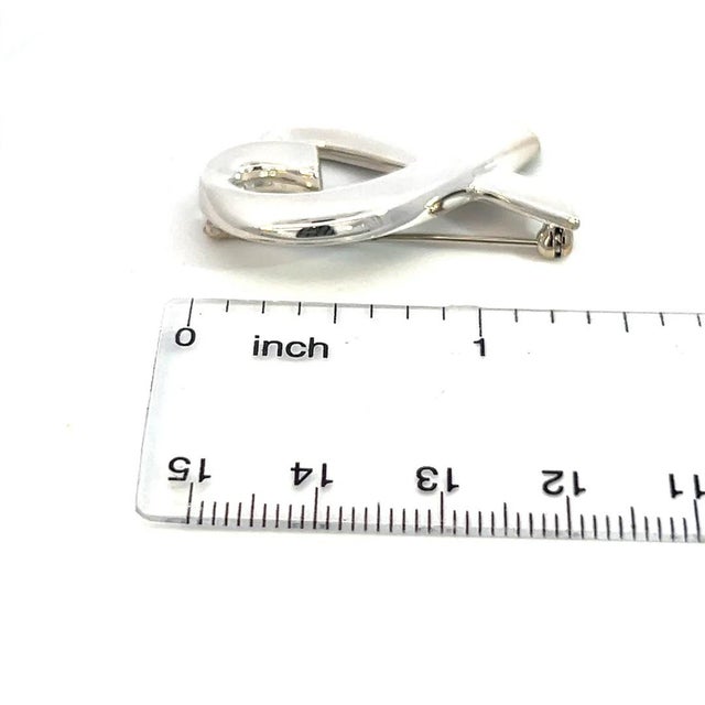 Silver 1990s Tiffany & Co Estate Heart Brooch Pin Sterling Silver By Paloma Picasso For Sale - Image 8 of 8