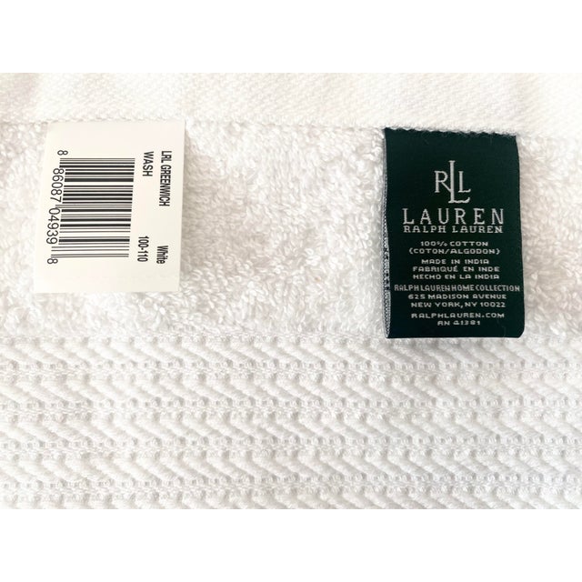 Ralph Lauren Greenwich 3 Piece White Bath Towel Set New Condition With Tags Late 20th Century For Sale In Denver - Image 6 of 11