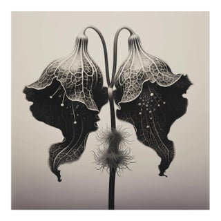 20' X 20' 'Aristolochia Clematitis (Birthwort)' - Black and White Limited Edition Botanical Photograph Print, Unframed For Sale