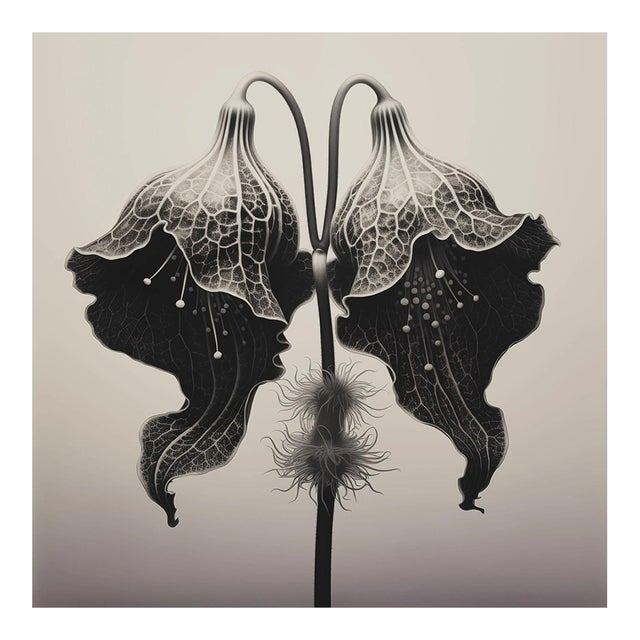 20' X 20' 'Aristolochia Clematitis (Birthwort)' - Black and White Limited Edition Botanical Photograph Print, Unframed For Sale