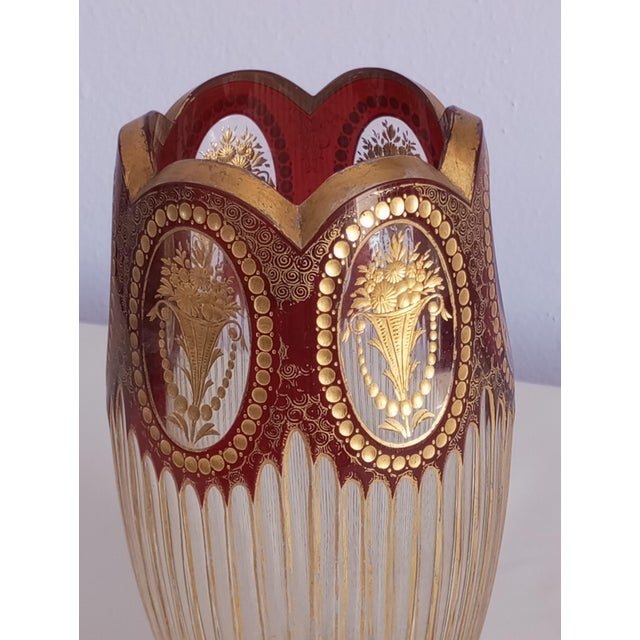Bohemian Cut Glass Vase, 1920s For Sale - Image 9 of 18
