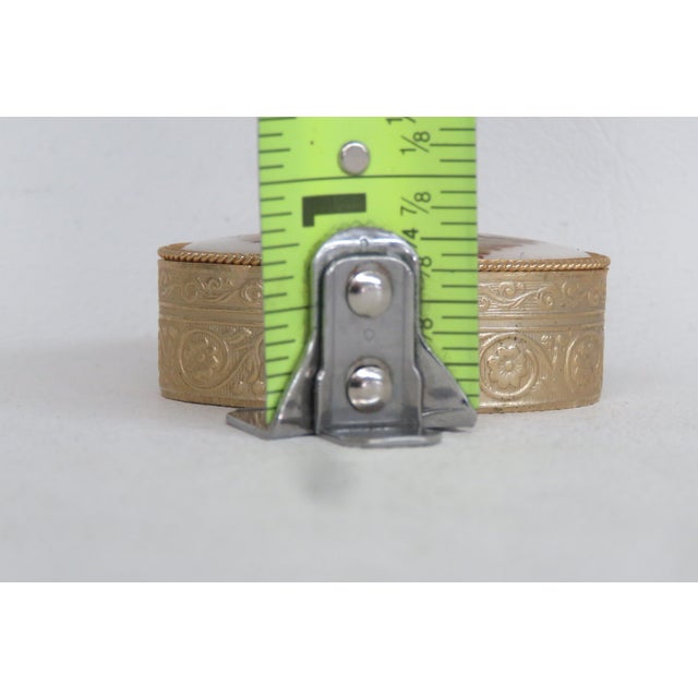 Cameo Lidded Trinket Pill Box Porcelain and Metal 4634b For Sale - Image 9 of 13