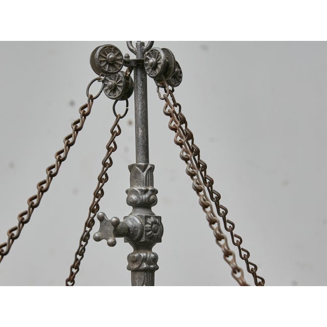 Large French Industrial Iron Chandelier With 12 Lights, Circa 1920 - Us Wired For Sale - Image 12 of 18
