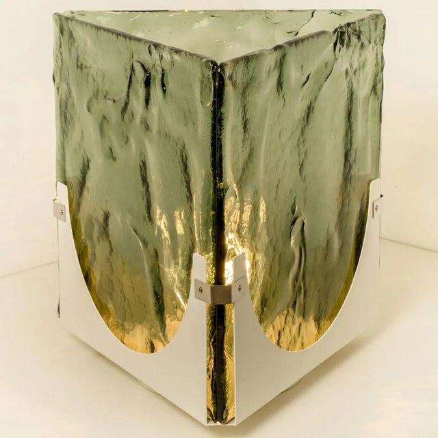 Large Green Glass Cube Table Light from Leucos, 1970 For Sale - Image 6 of 15