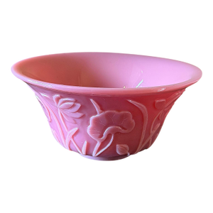1940's Pink Opaline "Peking Glass" Lotus Flower Bowl