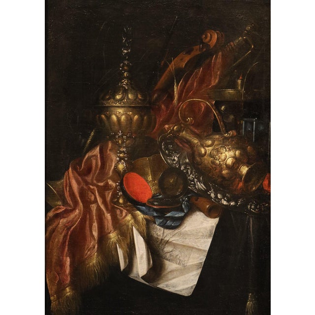 Franciscus Gysbrechts, Still Life Vanitas Gysbrechts, 17th Century, Oil Painting on Canvas, Framed For Sale - Image 7 of 15