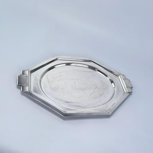 Art Deco Mirror Tray in Silver-Plating, France, 1930s For Sale - Image 3 of 8