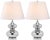 Modern 24 Inch H Double Gourd Glass Table Lamp in Silver - a Pair For Sale - Image 3 of 8