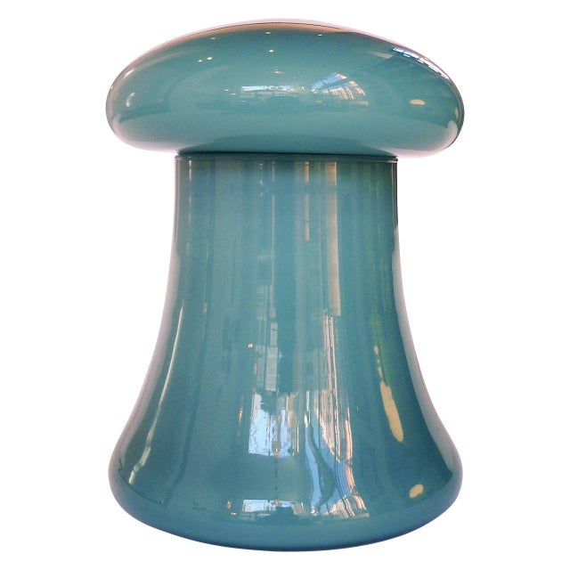 Teal Lidded Murano Glass Jar by Empoli Chairish
