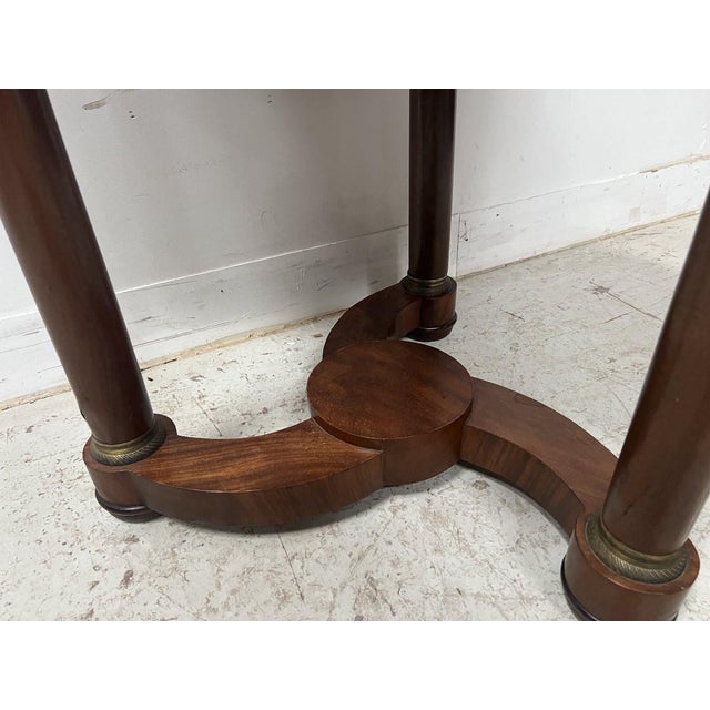 Round Empire Style Side Table in Mahogany and Veneer For Sale - Image 4 of 15