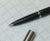 Vintage Parker Black Fountain Pen With Brushed Steel Cap in Box For Sale - Image 9 of 12