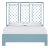 X & Diamond Standard Bed Queen, Pool Blue For Sale