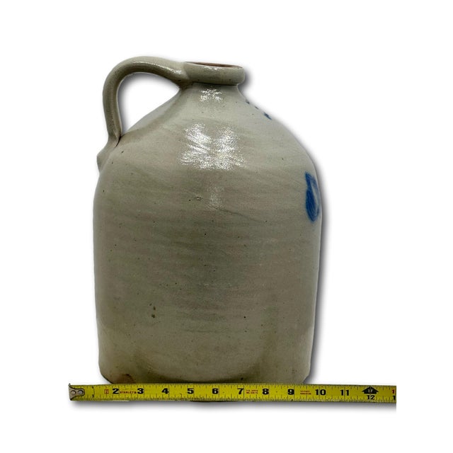 Excellent Antique American Blue Decorated 3 Gallon Stoneware Jug by Alfred J Buttler New Brunswick New Jersey - Circa 1860s For Sale - Image 18 of 18