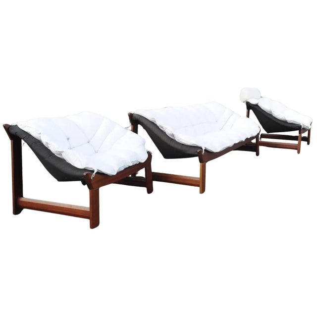 Mid 20th Century Norwegian Ekornes Prototype Three Piece Suite. Comprising Of A Three Seater Sofa & Two Armchairs The...