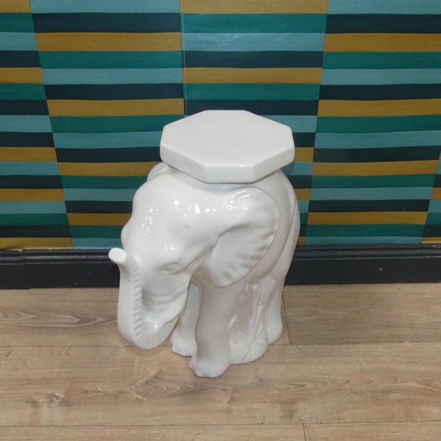 Vintage Elephant Ceramic Stool For Sale - Image 9 of 15