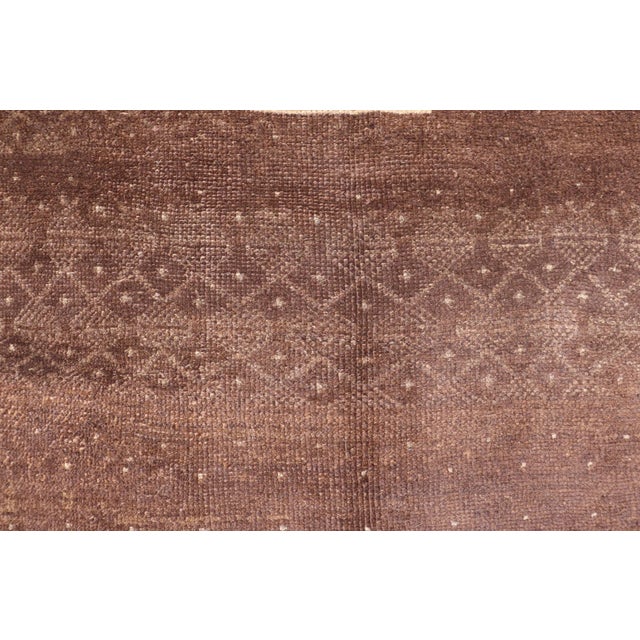 Brown Vintage Turkish Kars Rug With a Modern Design in Shades of Brown and Ivory 7'7" X 10'4" For Sale - Image 8 of 12