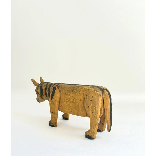 1990s Vintage Guatemalan Wooden Tiger For Sale - Image 5 of 6