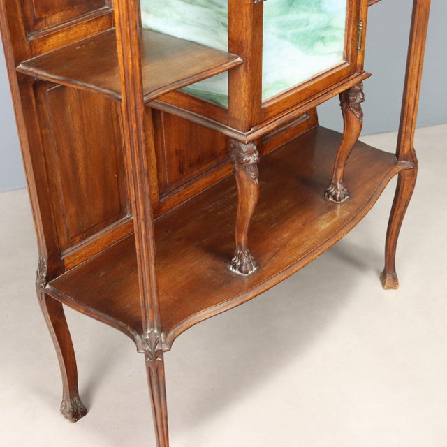 Art Nouveau Walnut Display Case For Sale - Image 9 of 11