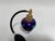 Iridescent Cobalt and Amethyst Art Glass Perfume Atomizer Faceted Crystal 1980 For Sale - Image 10 of 18